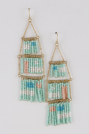 Delicate Bead Fringe Earrings 7FAF2